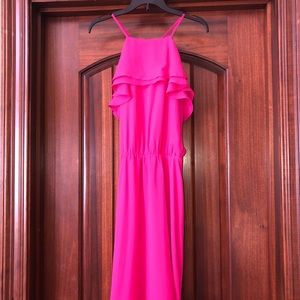 Pretty pink halter spring dress